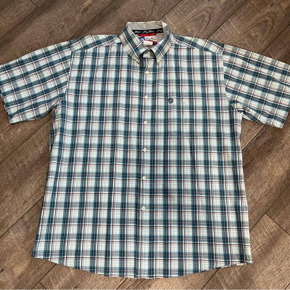 George Straight Classic Plaid Button-Down Shirt for Men